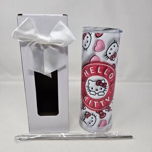 Hello Kitty 20 ounce Tumbler Hogg Outfitters Sublimination Grip Straw Gift
